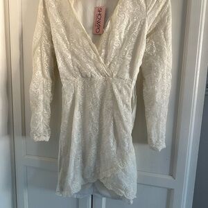 Showpo Ivory Lace Dress